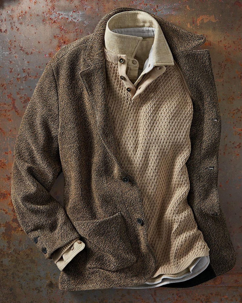Vintage Multi-Pocket  Tweed Jacket