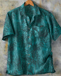 Aqua Short Sleeve Jacquard Shirt